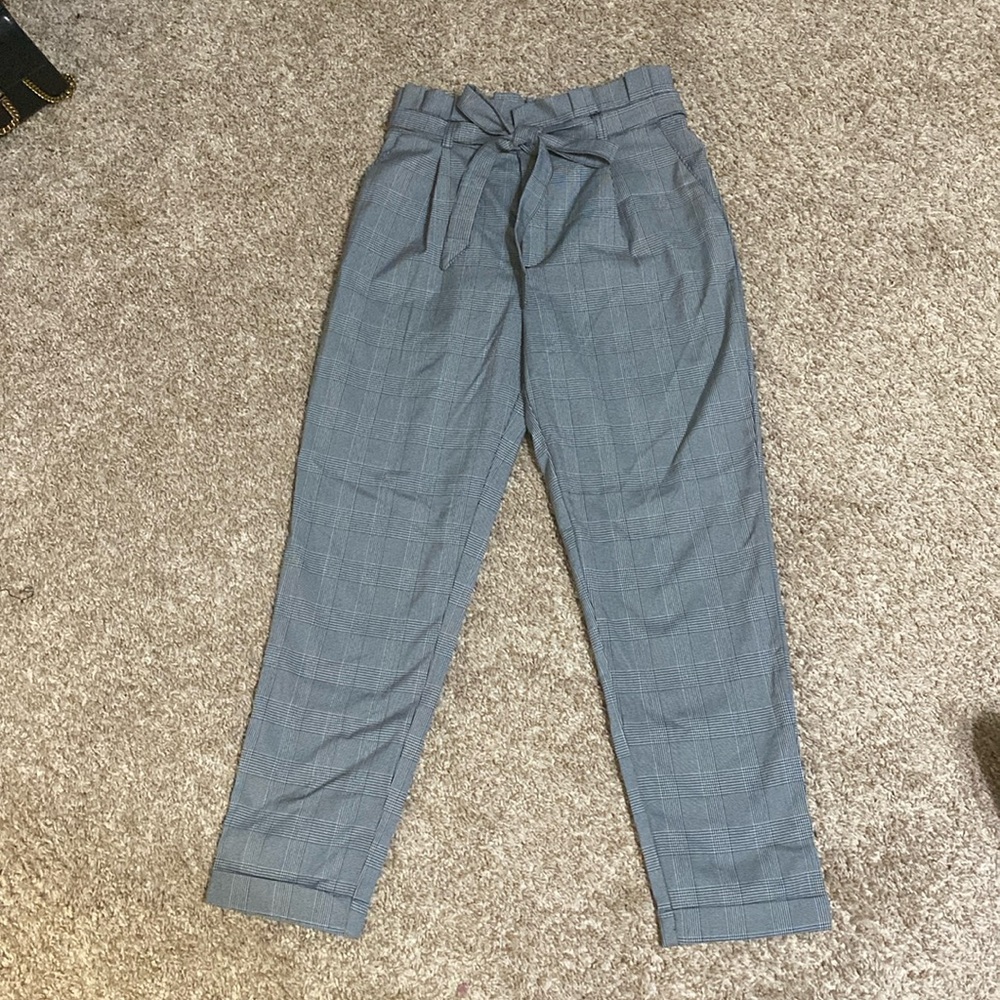 Grey plaid pants. Size M